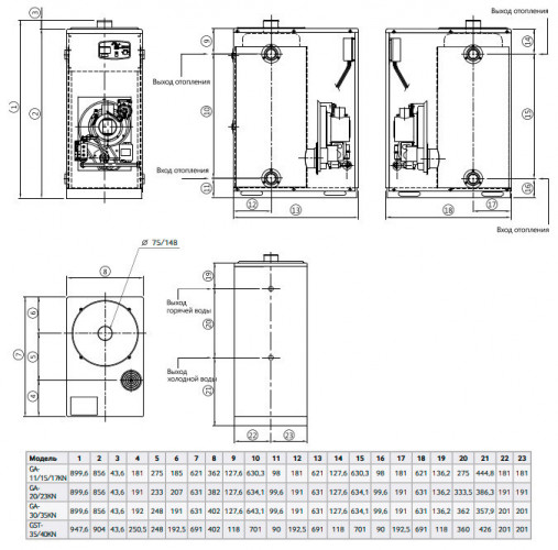 Напольный газовый котел Navien GA-35KN